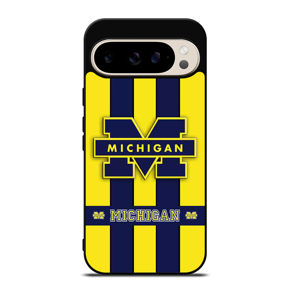 MICHIGAN WOLVERINES STRIPE LOGO Google Pixel 9 Pro Case Cover