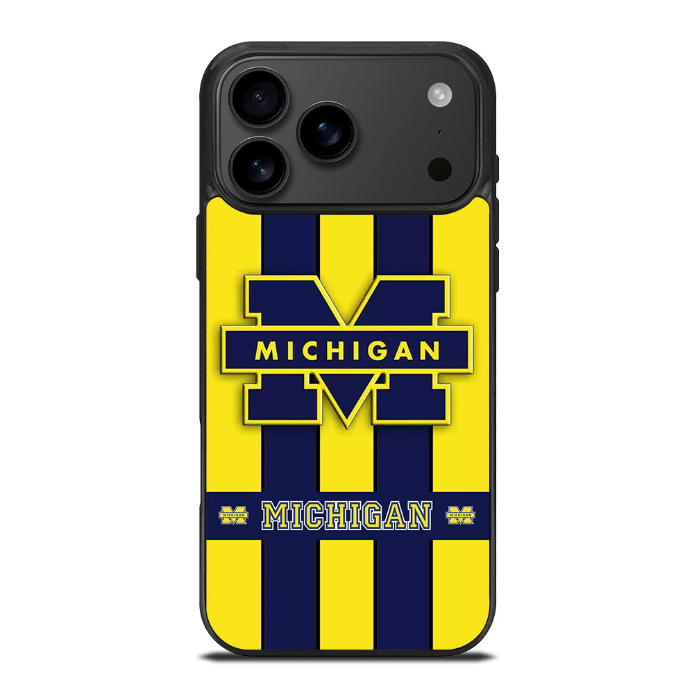 MICHIGAN WOLVERINES STRIPE LOGO iPhone 17 Pro Max Case Cover
