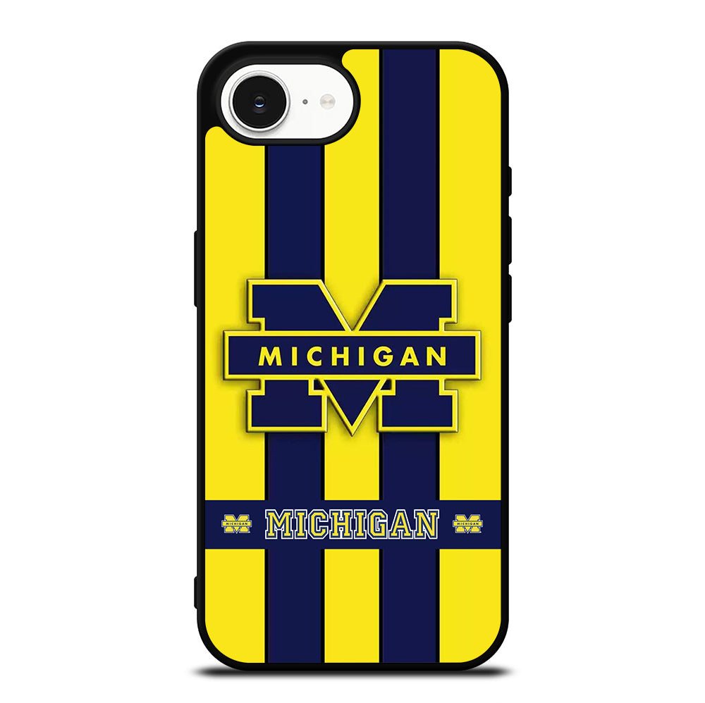 MICHIGAN WOLVERINES STRIPE LOGO iPhone 16e Case Cover