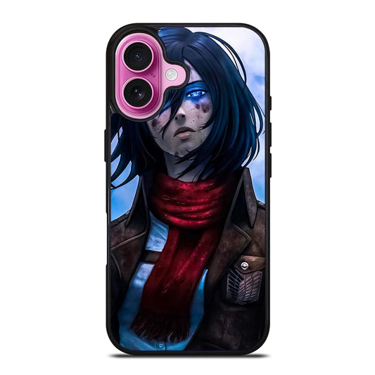 MIKASA ACKERMAN ATTACK ON TITAN ANIME SERIES iPhone 16 Plus Case Cover