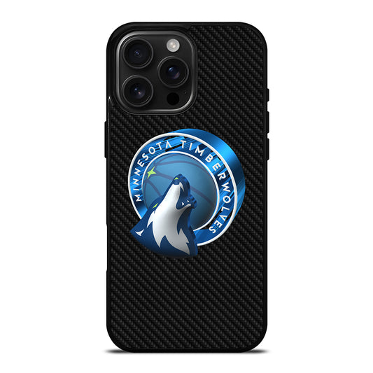 MINNESOTA TIMBERWOLVES CARBON iPhone 16 Pro Max Case Cover