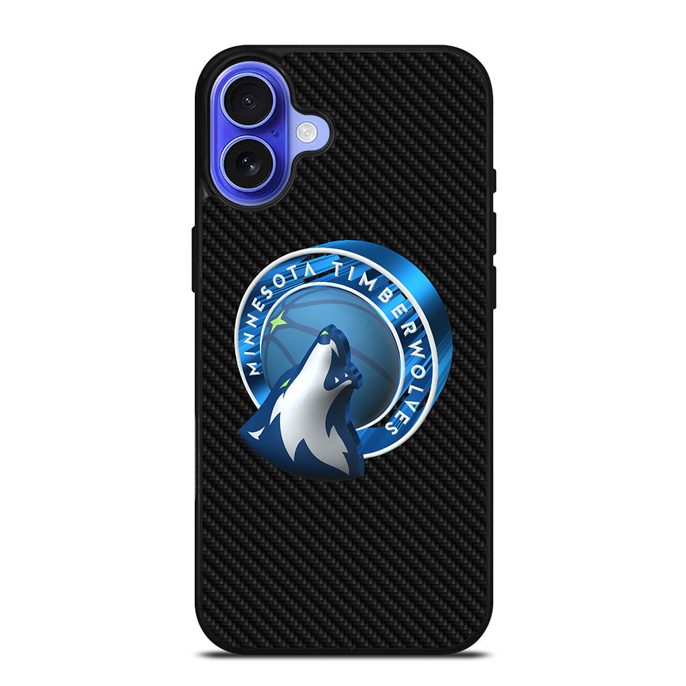 MINNESOTA TIMBERWOLVES CARBON iPhone 16 Case Cover