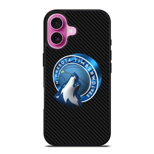 MINNESOTA TIMBERWOLVES CARBON iPhone 16 Plus Case Cover