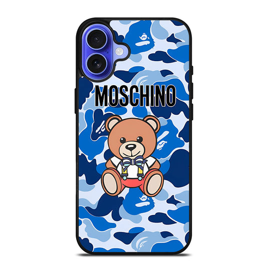 MOSCHINO TEDDY BEAR CAMO iPhone 16 Case Cover
