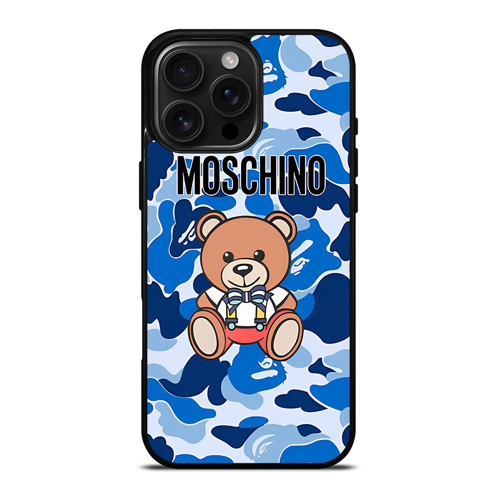 MOSCHINO TEDDY BEAR CAMO iPhone 16 Pro Max Case Cover