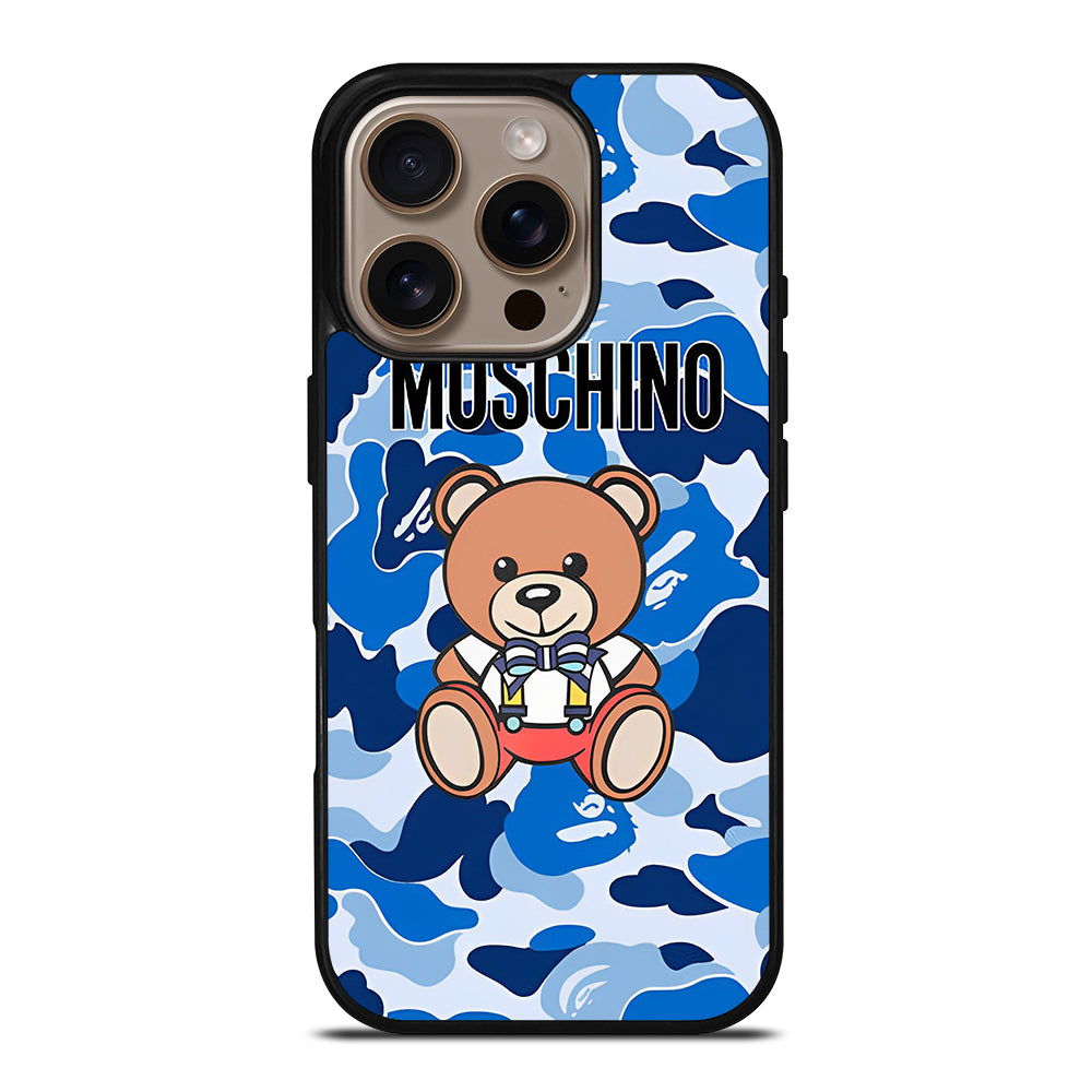 MOSCHINO TEDDY BEAR CAMO iPhone 16 Pro Case Cover