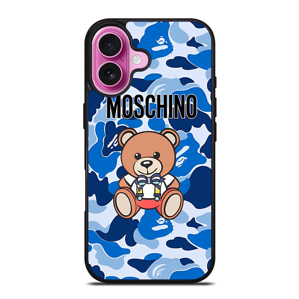 MOSCHINO TEDDY BEAR CAMO iPhone 16 Plus Case Cover