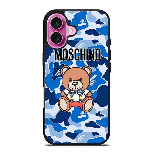 MOSCHINO TEDDY BEAR CAMO iPhone 16 Plus Case Cover