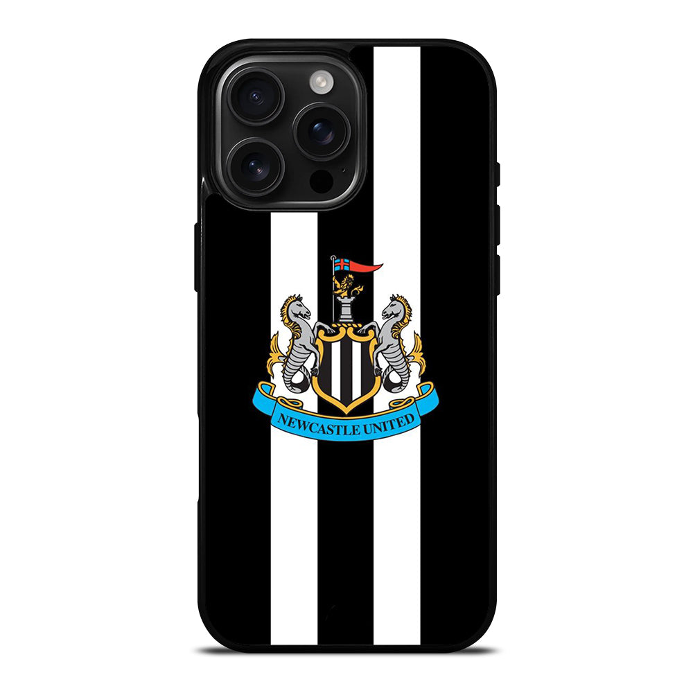 NEWCASTLE UNITED FOOTBALL STRIPE LOGO iPhone 16 Pro Max Case Cover