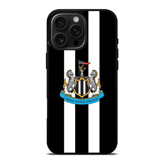 NEWCASTLE UNITED FOOTBALL STRIPE LOGO iPhone 16 Pro Max Case Cover