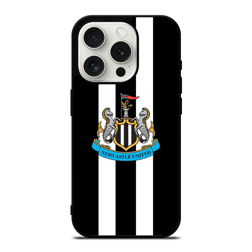 NEWCASTLE UNITED FOOTBALL STRIPE LOGO iPhone 15 Pro Case Cover