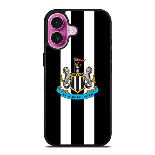 NEWCASTLE UNITED FOOTBALL STRIPE LOGO iPhone 16 Plus Case Cover