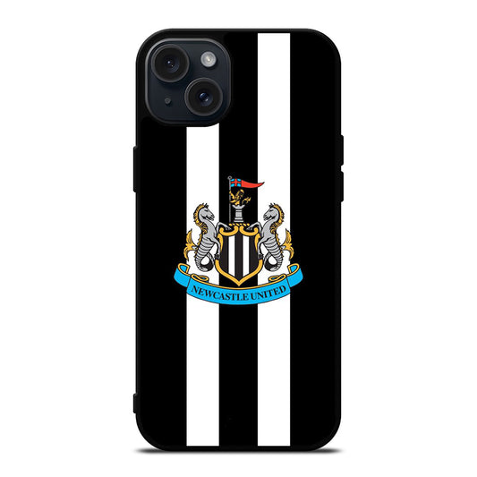 NEWCASTLE UNITED FOOTBALL STRIPE LOGO iPhone 15 Plus Case Cover