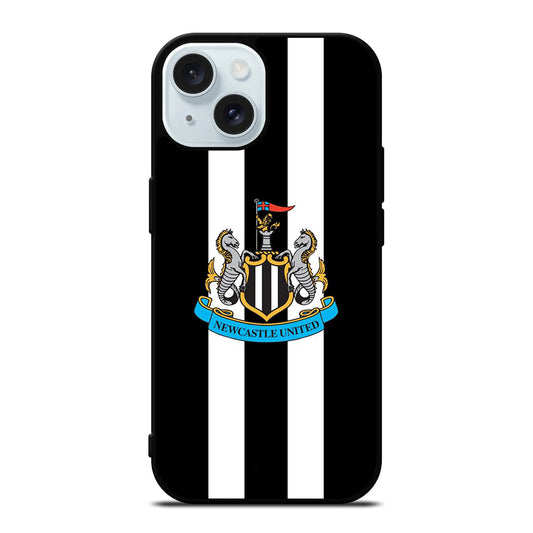 NEWCASTLE UNITED FOOTBALL STRIPE LOGO iPhone 15 Case Cover