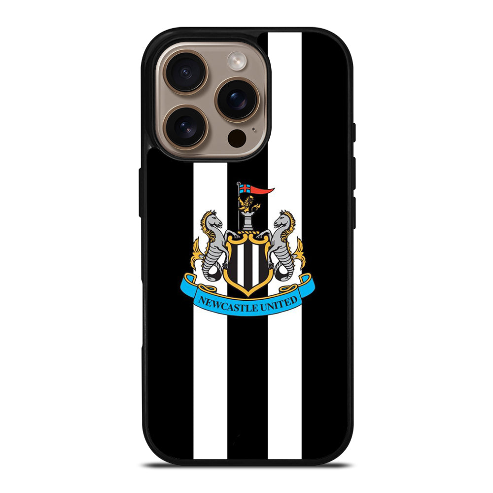 NEWCASTLE UNITED FOOTBALL STRIPE LOGO iPhone 16 Pro Case Cover