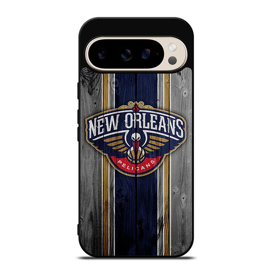 NEW ORLEANS PELICANS NBA WOODEN LOGO Google Pixel 9 Pro Case Cover