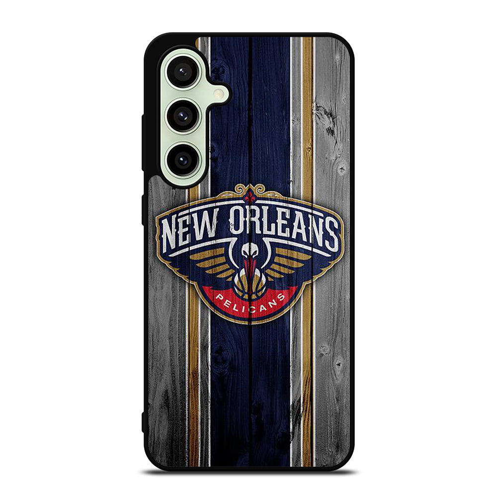 NEW ORLEANS PELICANS NBA WOODEN LOGO Samsung Galaxy S24 FE Case Cover