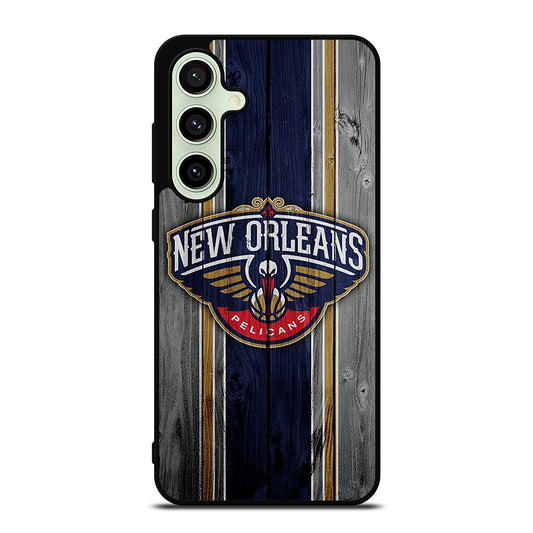NEW ORLEANS PELICANS NBA WOODEN LOGO Samsung Galaxy S24 FE Case Cover