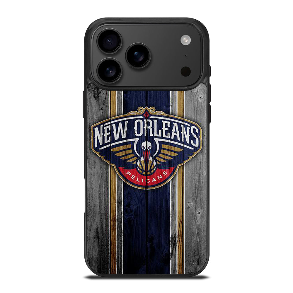 NEW ORLEANS PELICANS NBA WOODEN LOGO iPhone 17 Pro Max Case Cover