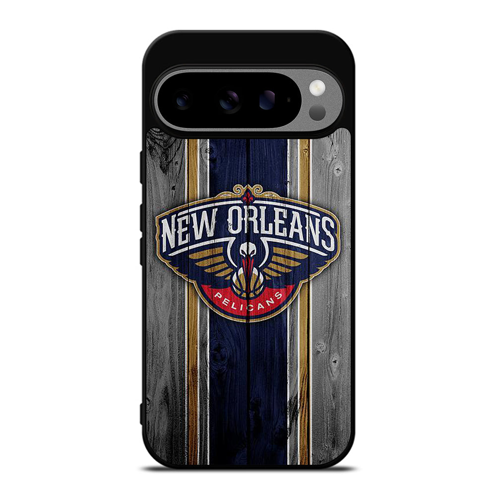 NEW ORLEANS PELICANS NBA WOODEN LOGO Google Pixel 9 Pro XL Case Cover