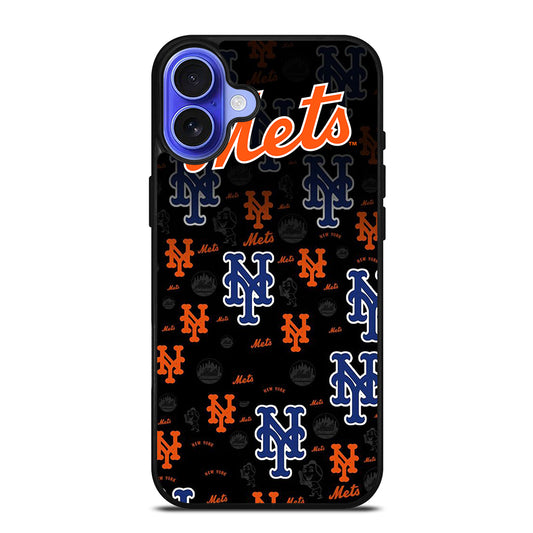 NEW YORK METS PATTERN LOGO iPhone 16 Case Cover