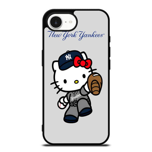 NEW YORK YANKEES HELLO KITTY CARTOON iPhone 16e Case Cover