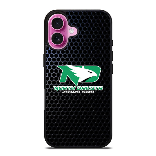 NORTH DAKOTA FIGHTING HAWKS METAL LOGO iPhone 16 Plus Case Cover