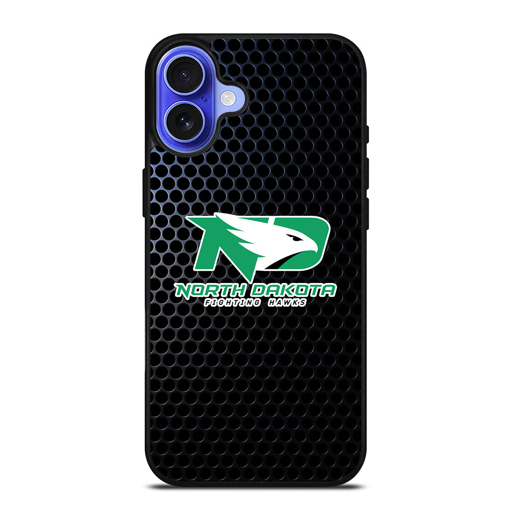 NORTH DAKOTA FIGHTING HAWKS METAL LOGO iPhone 16 Case Cover