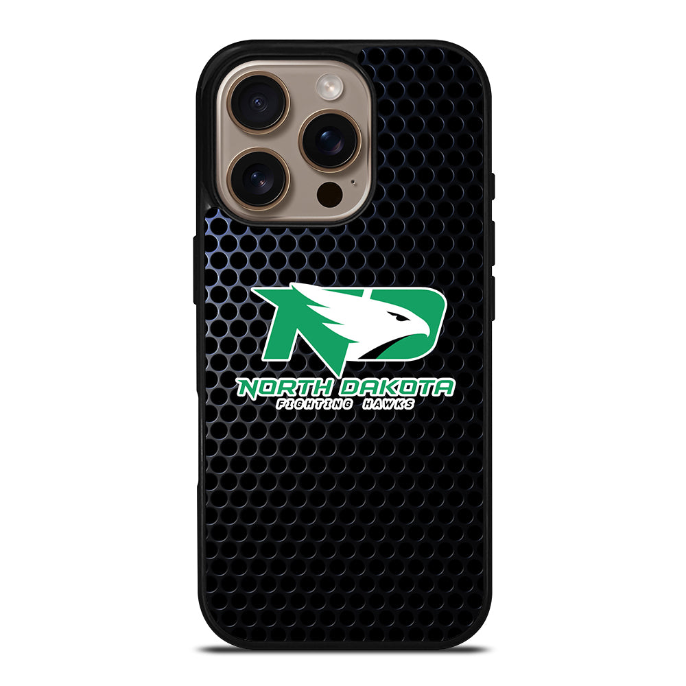 NORTH DAKOTA FIGHTING HAWKS METAL LOGO iPhone 16 Pro Case Cover