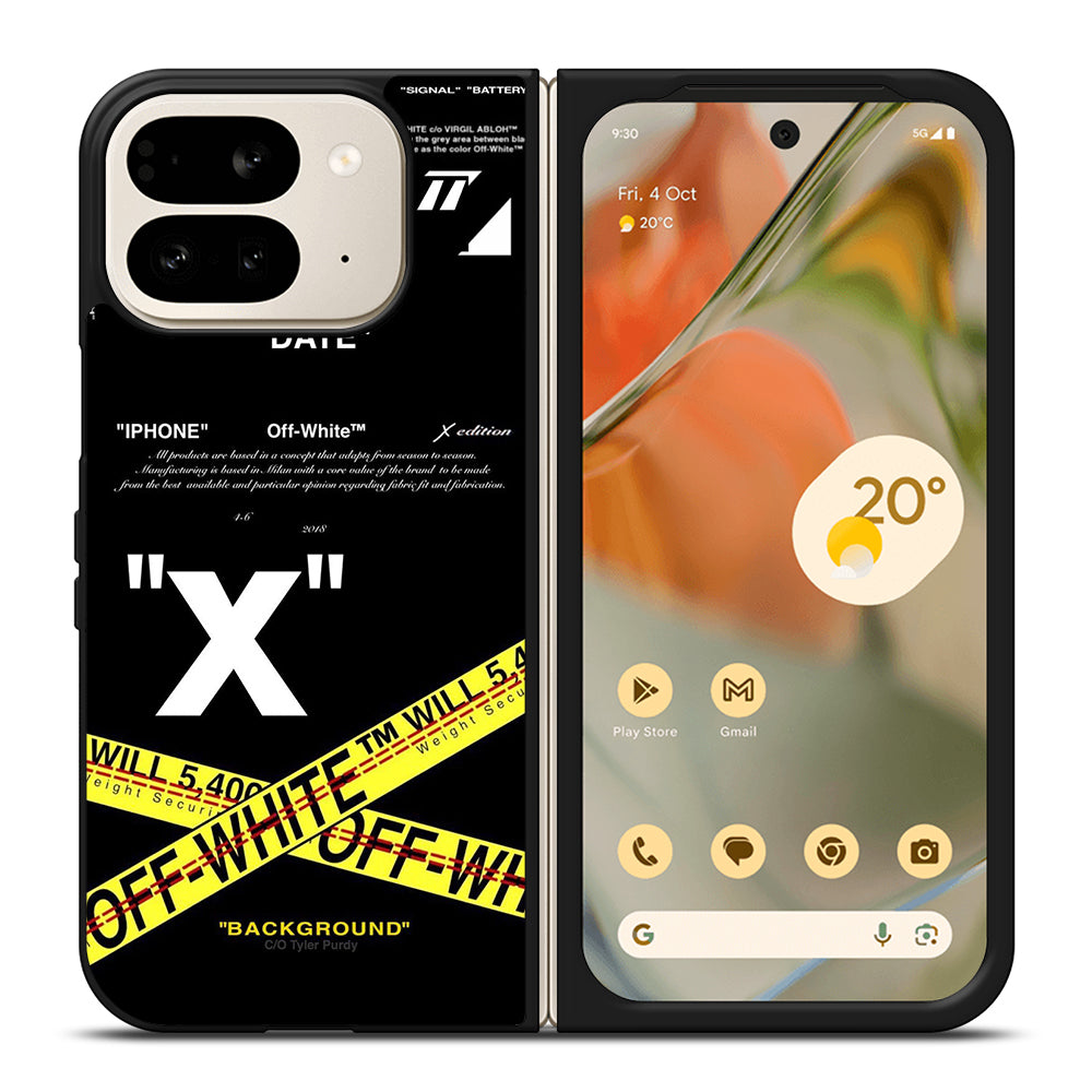 OFF WHITE YELLOW CROSS 2 Google Pixel 9 Pro Fold Case Cover