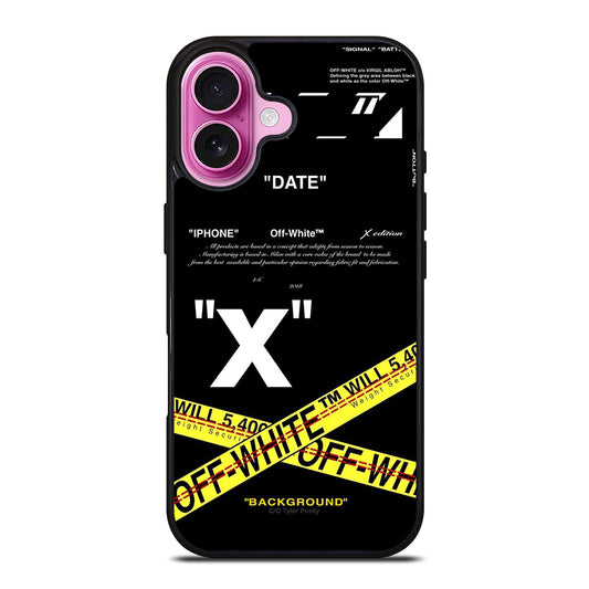 OFF WHITE YELLOW CROSS 2 iPhone 16 Plus Case Cover