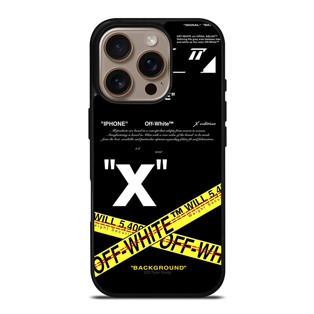 OFF WHITE YELLOW CROSS 2 iPhone 16 Pro Case Cover