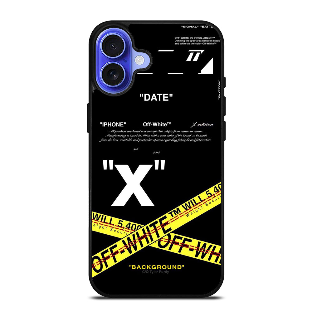 OFF WHITE YELLOW CROSS 2 iPhone 16 Case Cover
