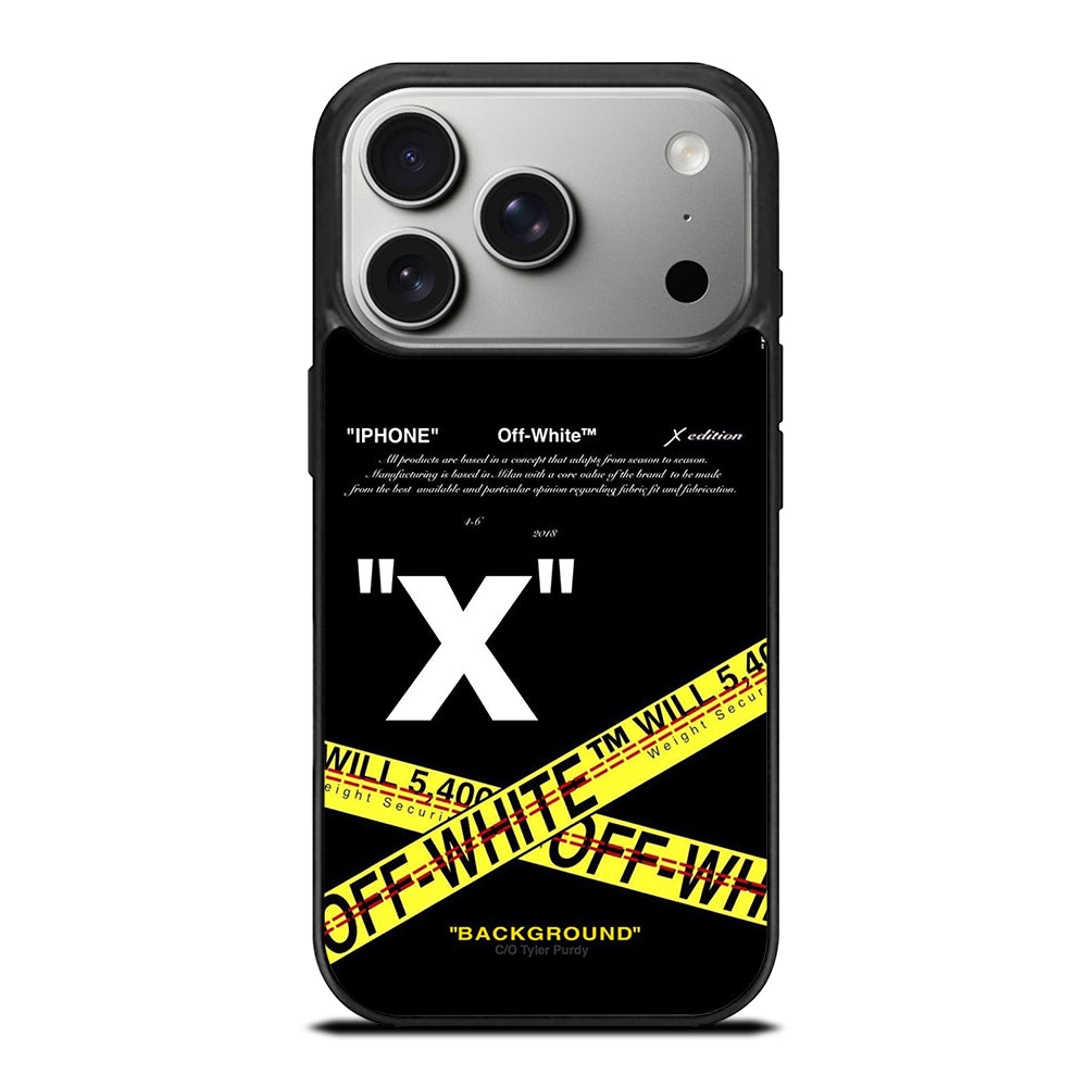 OFF WHITE YELLOW CROSS 2 iPhone 17 Pro Case Cover