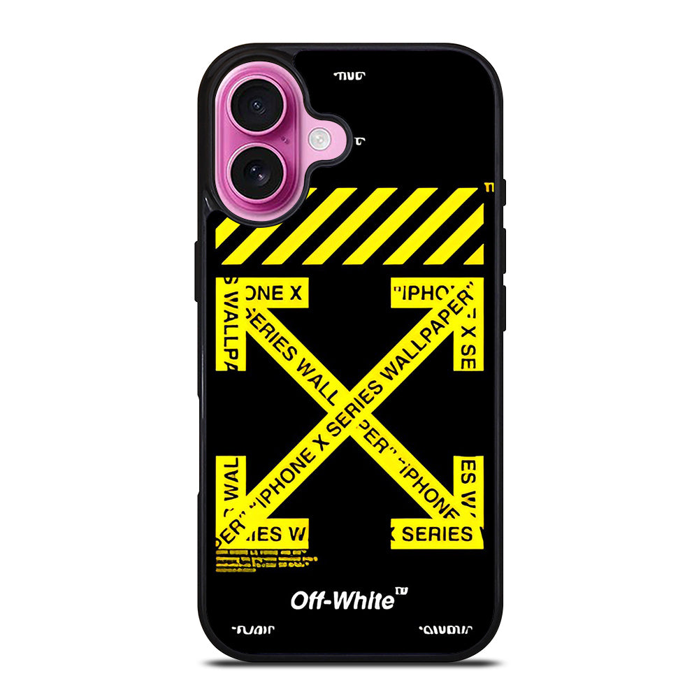 OFF WHITE YELLOW CROSS 3 iPhone 16 Plus Case Cover