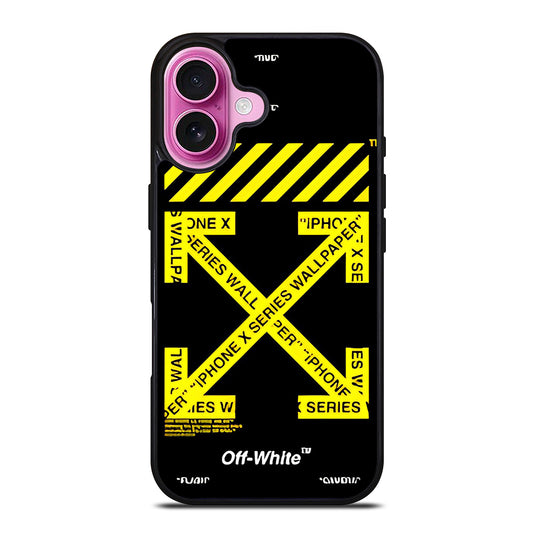 OFF WHITE YELLOW CROSS 3 iPhone 16 Plus Case Cover