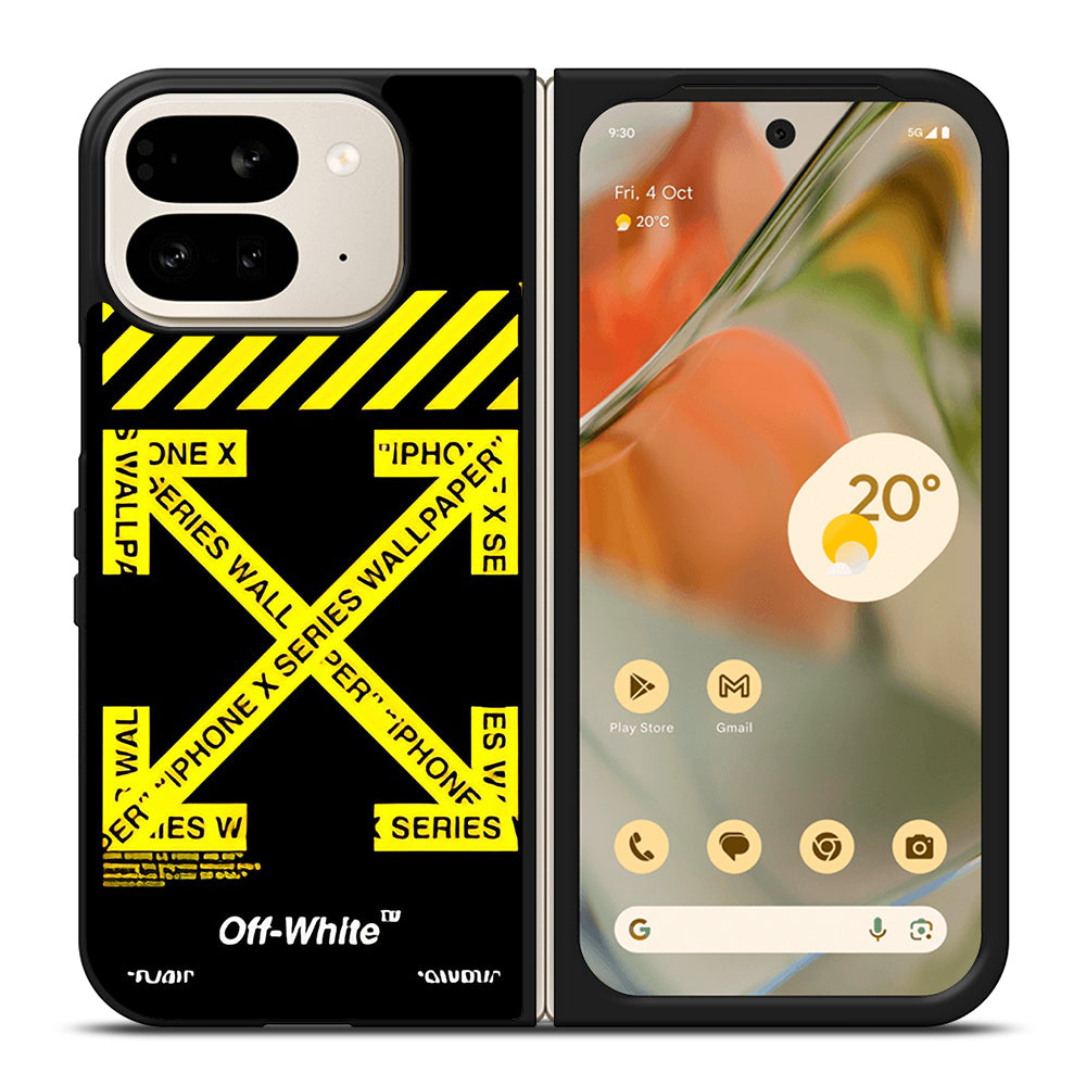 OFF WHITE YELLOW CROSS 3 Google Pixel 9 Pro Fold Case Cover
