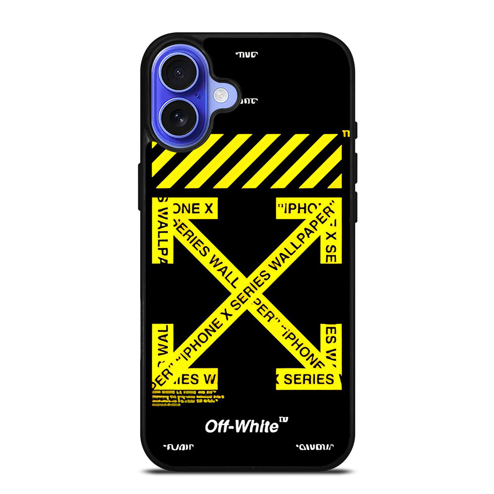 OFF WHITE YELLOW CROSS 3 iPhone 16 Case Cover