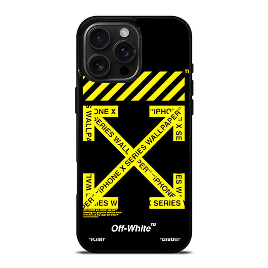 OFF WHITE YELLOW CROSS 3 iPhone 16 Pro Max Case Cover