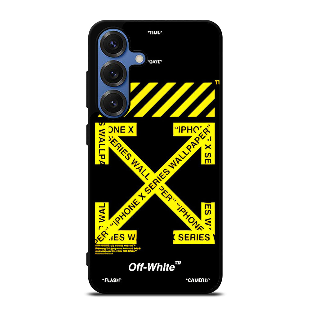OFF WHITE YELLOW CROSS 3 Samsung Galaxy S25 Case Cover