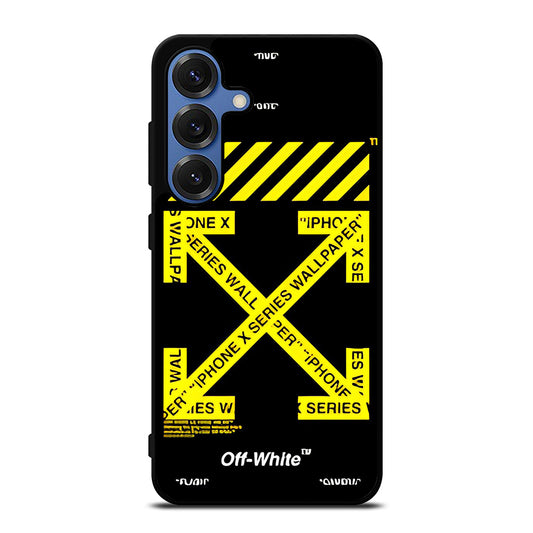 OFF WHITE YELLOW CROSS 3 Samsung Galaxy S25 Case Cover