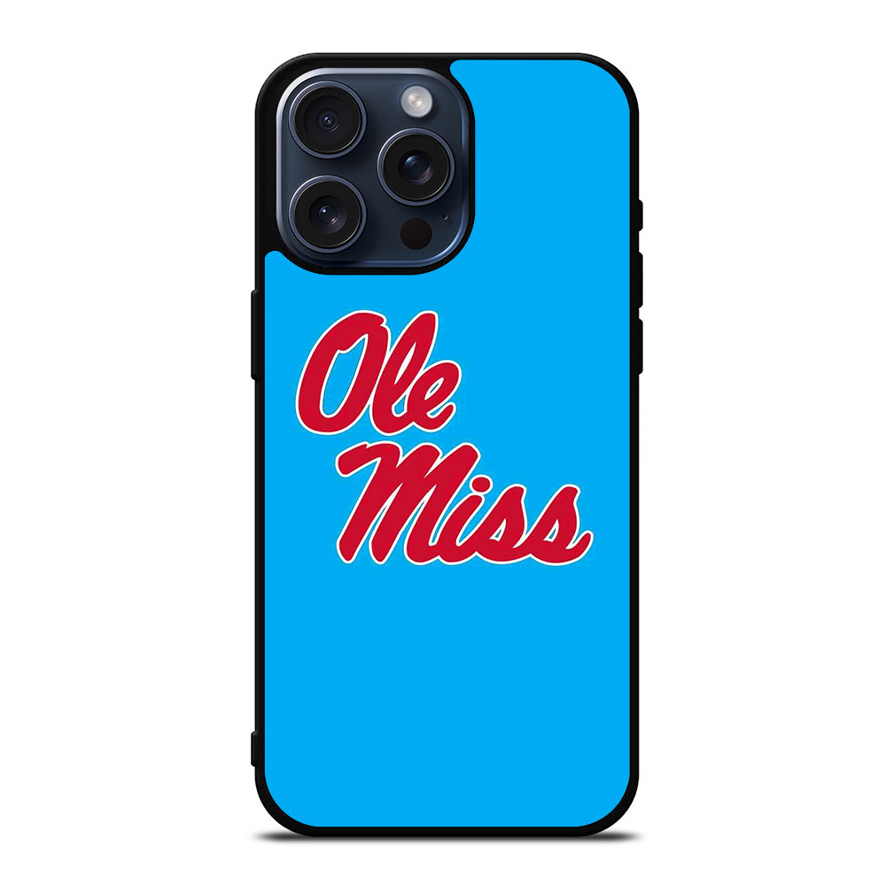 OLE MISS UNIVERSITY FOOTBALL LOGO iPhone 15 Pro Max Case Cover