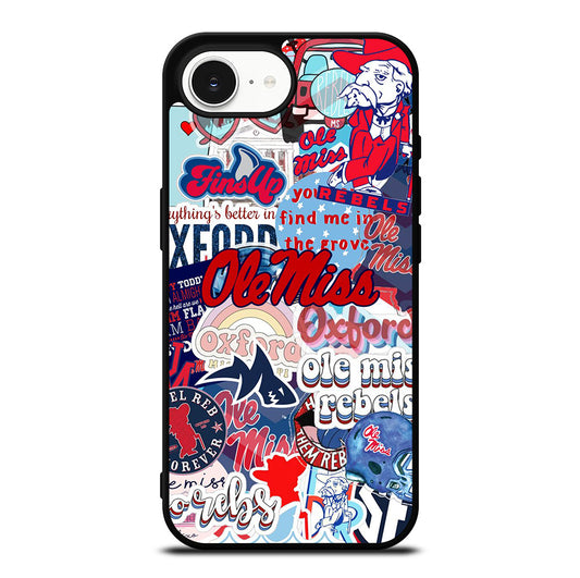 OLE MISS UNIVERSITY FOOTBALL LOGO PATTERN iPhone 16e Case Cover