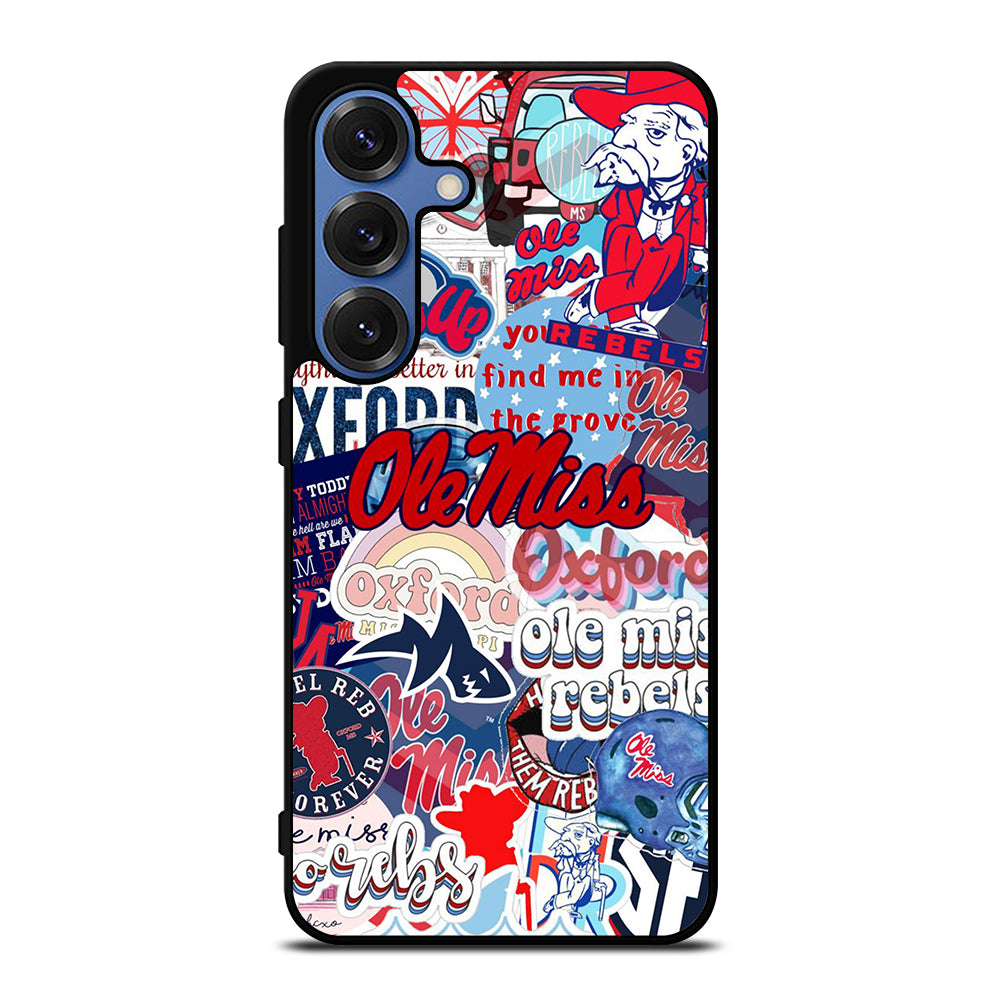 OLE MISS UNIVERSITY FOOTBALL LOGO PATTERN Samsung Galaxy S25 Case Cover
