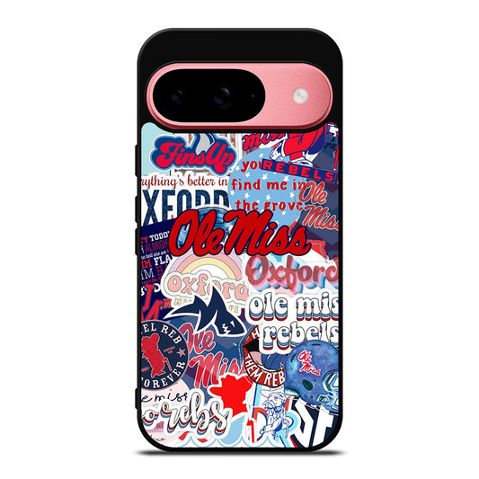 OLE MISS UNIVERSITY FOOTBALL LOGO PATTERN Google Pixel 9 Case Cover