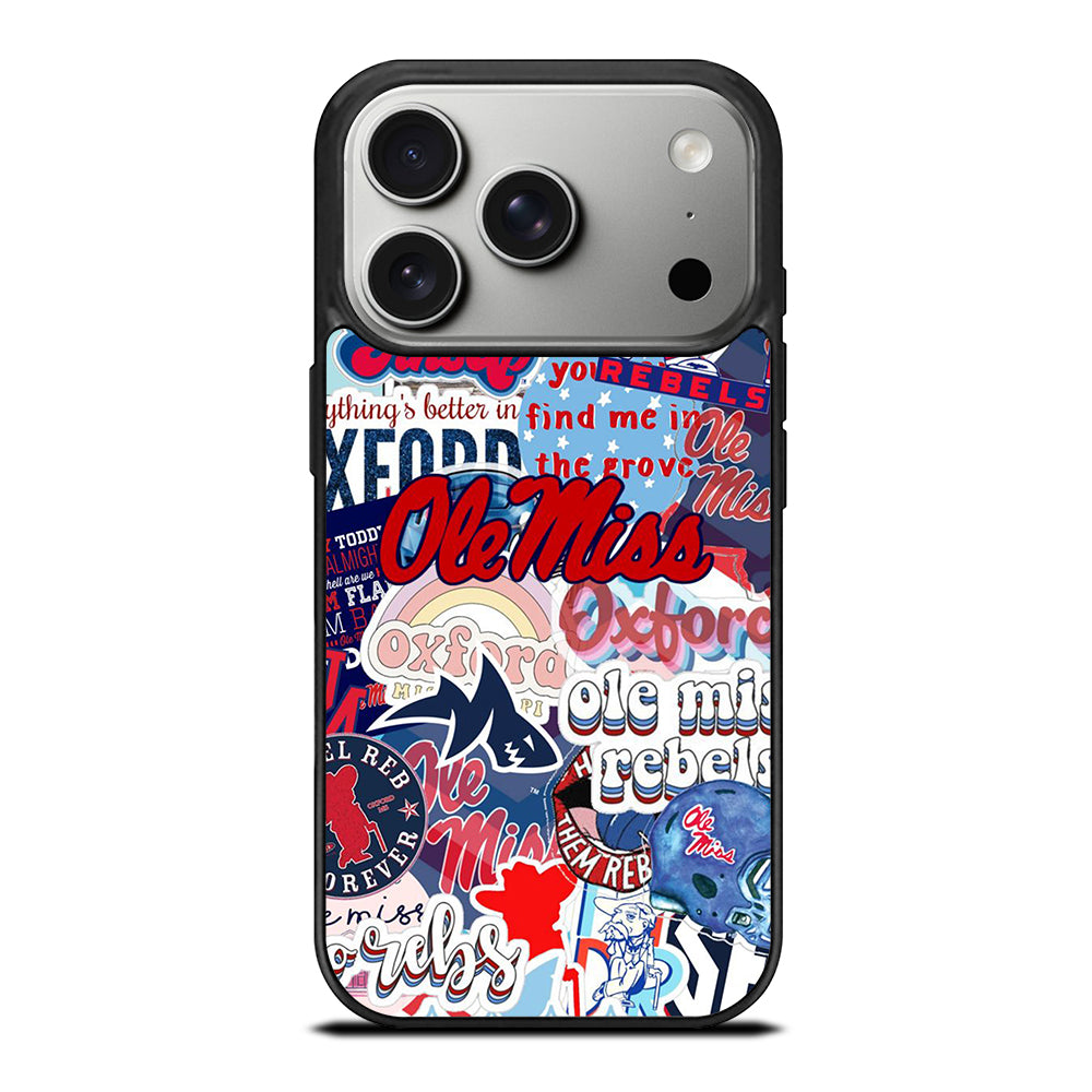 OLE MISS UNIVERSITY FOOTBALL LOGO PATTERN iPhone 17 Pro Case Cover