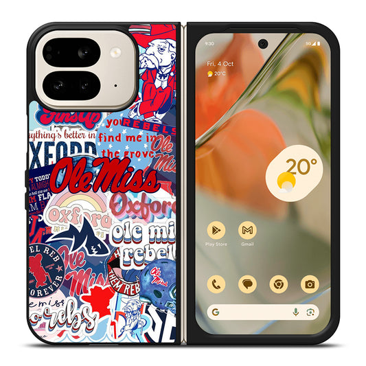 OLE MISS UNIVERSITY FOOTBALL LOGO PATTERN Google Pixel 9 Pro Fold Case Cover