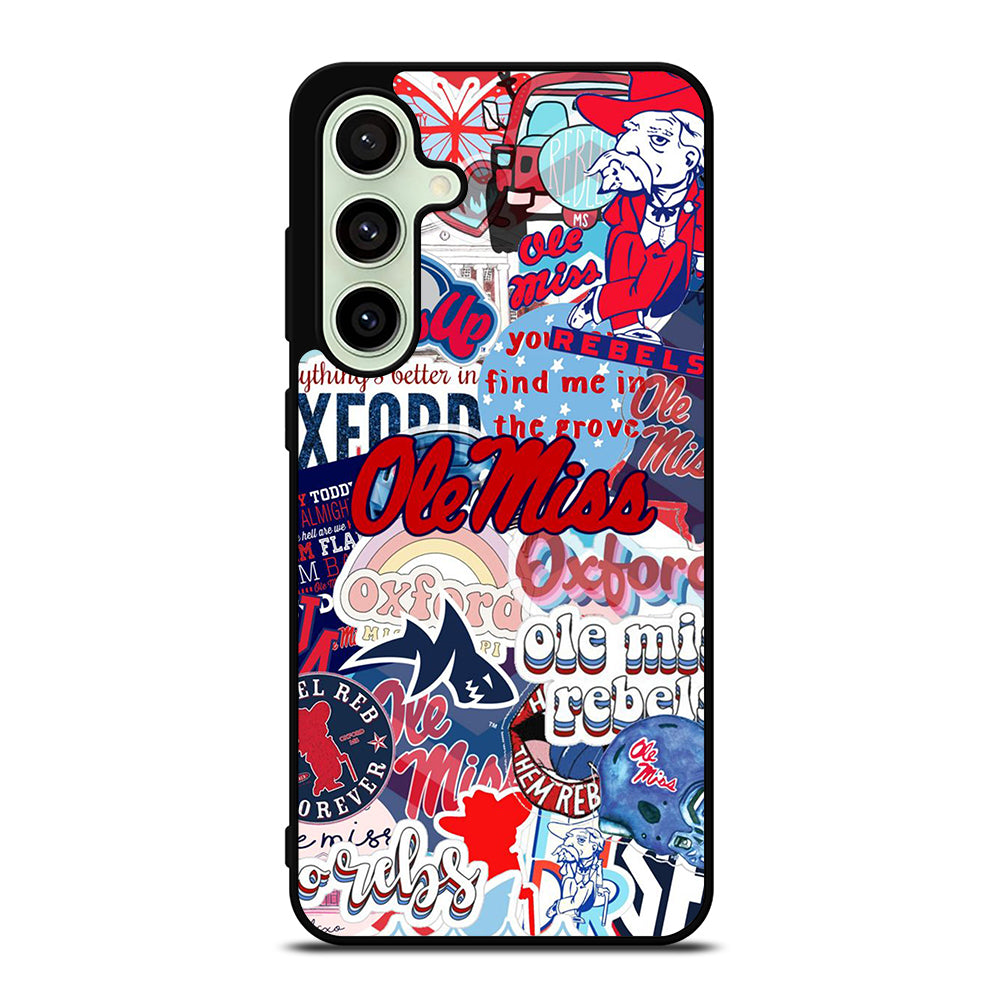 OLE MISS UNIVERSITY FOOTBALL LOGO PATTERN Samsung Galaxy S24 FE Case Cover