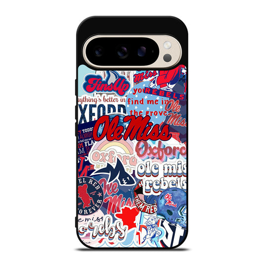 OLE MISS UNIVERSITY FOOTBALL LOGO PATTERN Google Pixel 9 Pro Case Cover