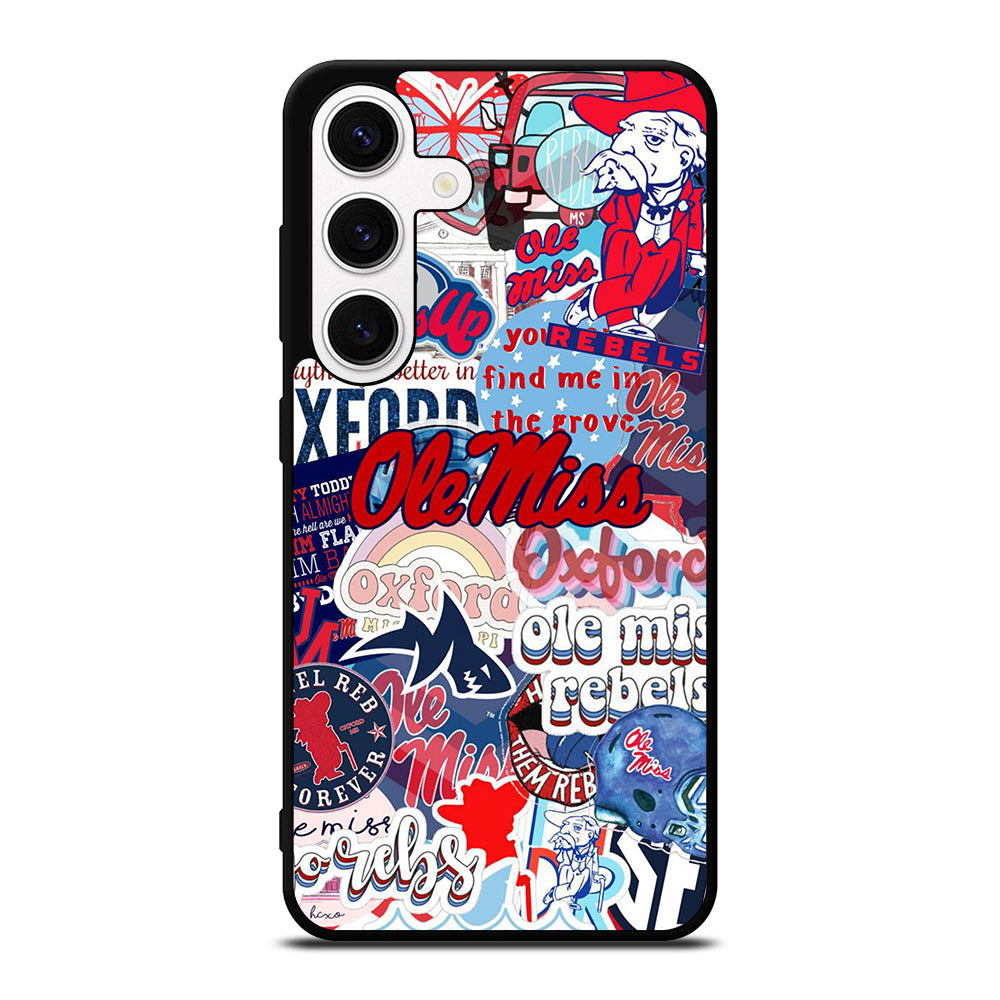 OLE MISS UNIVERSITY FOOTBALL LOGO PATTERN Samsung Galaxy S24 Case Cover